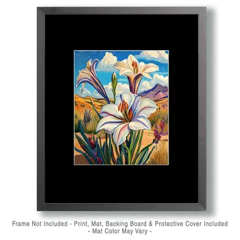 Blooms in the Desert - Southwestern Home Decor Wall Art Prints – 8″x10″ Artwork for 11″x14″ Frame