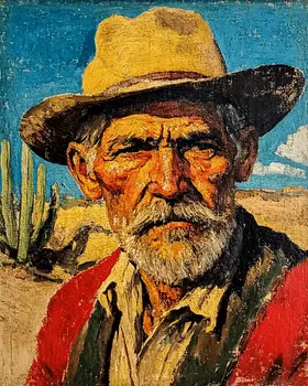 Viejo Caballero - Southwestern Home Decor Wall Art Prints – 8″x10″ Artwork for 11″x14″ Frame