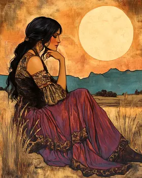 Desert Contemplation - Southwestern Home Decor Wall Art Prints – 8″x10″ Artwork for 11″x14″ Frame