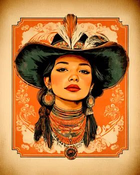 Vaquera - Southwestern Home Decor Wall Art Prints – 8″x10″ Artwork for 11″x14″ Frame
