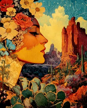 Abstract Desert Dream - Southwestern Home Decor Wall Art Prints – 8″x10″ Artwork for 11″x14″ Frame
