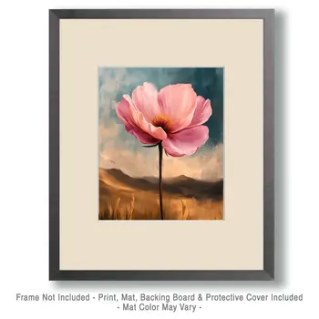 Desert Poppy - Southwestern Home Decor Wall Art Prints – 8″x10″ Artwork for 11″x14″ Frame