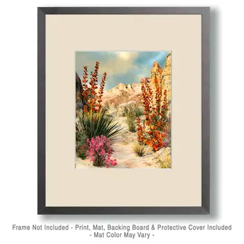 Sonoran Desert Flora - Southwestern Home Decor Wall Art Prints – 8″x10″ Artwork for 11″x14″ Frame