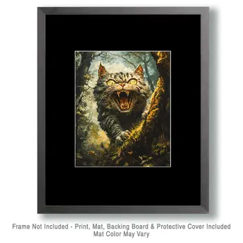 Appalachia Wampus Cat - Mythical Beasts Wall Art Prints – 8″x10″ Artwork for 11″x14″ Frame