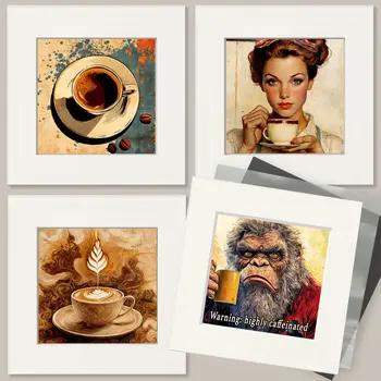 I like big cups and I cannot lie - Bigfoot Sasquatch Wall Art Prints – 8″x8″ Artwork for 12″x12″ Frame