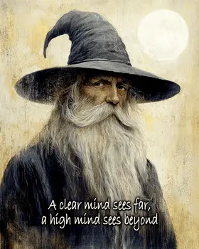 Wizard Logic "Clear Mind" Wall Art Prints – 8″x10″ Artwork for 11″x14″ Frame