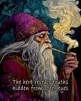Wizard Logic "Herb Reveals Truths" Wall Art Prints – 8″x10″ Artwork for 11″x14″ Frame