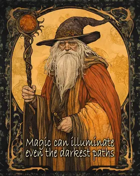 Wizard Logic "Magic Can Illuminate" Wall Art Prints – 8″x10″ Artwork for 11″x14″ Frame