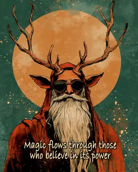 Wizard Logic "Magic Flows" Wall Art Prints – 8″x10″ Artwork for 11″x14″ Frame