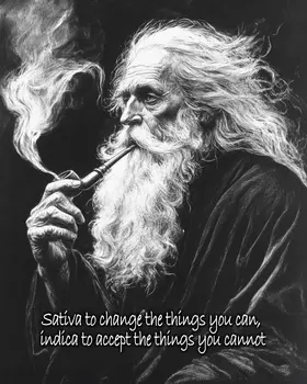 Wizard Logic - Sativa Indica Wall Art Prints – 8″x10″ Artwork for 11″x14″ Frame