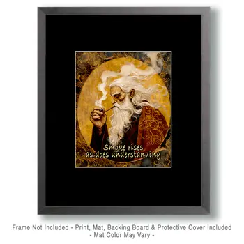 Wizard Logic "Smoke Rises" Wall Art Prints – 8″x10″ Artwork for 11″x14″ Frame