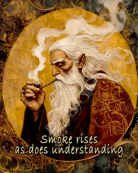 Wizard Logic "Smoke Rises" Wall Art Prints – 8″x10″ Artwork for 11″x14″ Frame