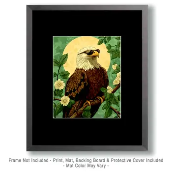 Cool Eagle - Anthropomorphic Animal Art Prints – 8″x10″ Artwork for 11″x14″ Frame