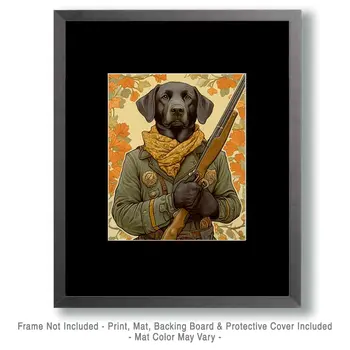 Labrador Hunter - Anthropomorphic Animal Art Prints – 8″x10″ Artwork for 11″x14″ Frame
