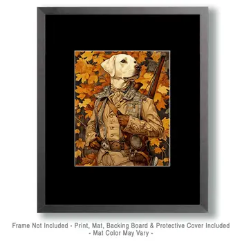 Labrador Hunting - Anthropomorphic Animal Art Prints – 8″x10″ Artwork for 11″x14″ Frame
