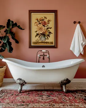 White Porcelain Tub - Bathroom Wall Art Prints – 8″x10″ Artwork for 11″x14″ Frame
