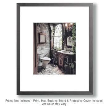 French Provincial  Bathroom - Bathroom Wall Art Prints – 8″x10″ Artwork for 11″x14″ Frame