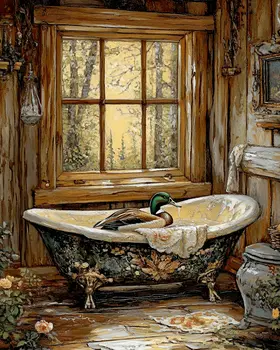 French Country Parlor - Bathroom Wall Art Prints – 8″x10″ Artwork for 11″x14″ Frame