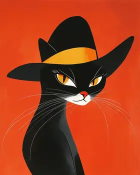 Cowgirl Cat "Sinister Sarah" Wall Art Prints – 8″x10″ Artwork for 11″x14″ Frame