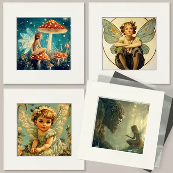 Twin Swedish Alvor Fairies - Fairies Worldwide – 8″x10″ Artwork in 10″x12″ Mat