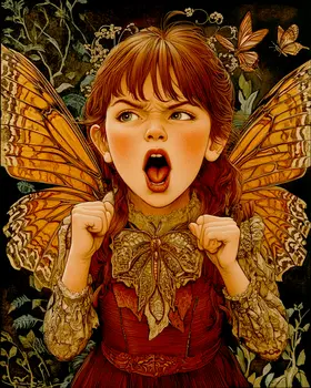 Angry Fairy - Fairies Wall Art Prints – 8″x10″ Artwork for 11″x14″ Frame