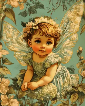 Vintage Nouveau Fairy - Fairies Wall Art Prints – 8″x10″ Artwork for 11″x14″ Frame