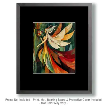 Abstract Fairy - Fairies Wall Art Prints – 8″x10″ Artwork for 11″x14″ Frame
