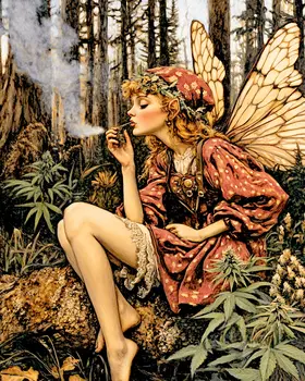Toking Fairy - Fairies Wall Art Prints – 8″x10″ Artwork for 11″x14″ Frame