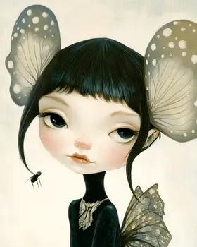 Bug Elf - Fairies Wall Art Prints – 8″x10″ Artwork for 11″x14″ Frame