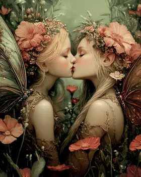 Fairy Love - Fairies Wall Art Prints – 8″x10″ Artwork for 11″x14″ Frame