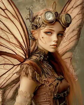 Cyberpunk Fairy - Fairies Wall Art Prints – 8″x10″ Artwork for 11″x14″ Frame