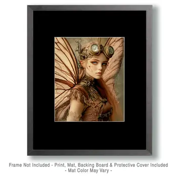 Cyberpunk Fairy - Fairies Wall Art Prints – 8″x10″ Artwork for 11″x14″ Frame