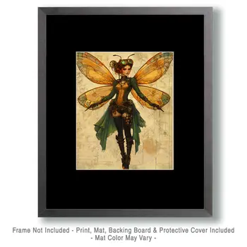 Nouveau Cyberpunk Fairy - Fairies Wall Art Prints – 8″x10″ Artwork for 11″x14″ Frame