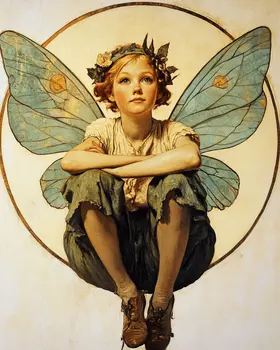 Retro Fairy - Fairies Wall Art Prints – 8″x10″ Artwork for 11″x14″ Frame