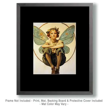 Retro Fairy - Fairies Wall Art Prints – 8″x10″ Artwork for 11″x14″ Frame
