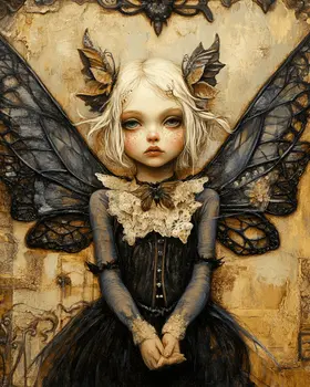 Beatle Wing Fairy - Fairies Wall Art Prints – 8″x10″ Artwork for 11″x14″ Frame