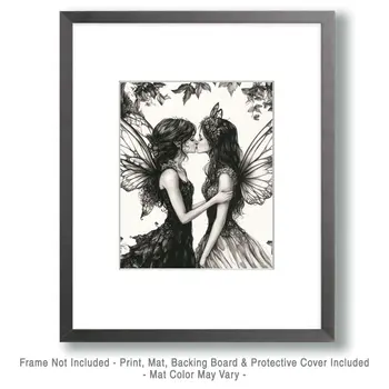 Fairy Friendship - Fairies Wall Art Prints – 8″x10″ Artwork for 11″x14″ Frame