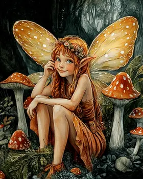 Auburn Fairy - Fairies Wall Art Prints – 8″x10″ Artwork for 11″x14″ Frame