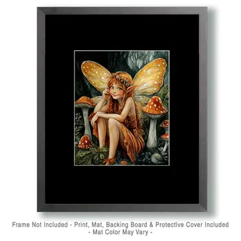 Auburn Fairy - Fairies Wall Art Prints – 8″x10″ Artwork for 11″x14″ Frame