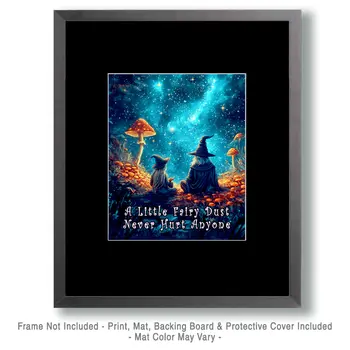 Wizard Logic "Fairy Dust" Wall Art Prints – 8″x10″ Artwork for 11″x14″ Frame