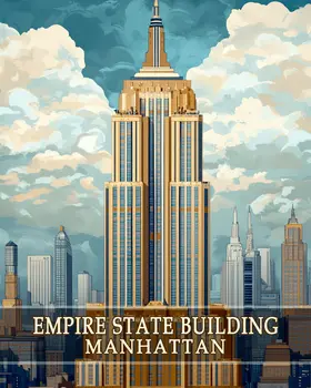 Empire State Building - NYC Manhattan Wall Art Prints – 8″x10″ Artwork for 11″x14″ Frame