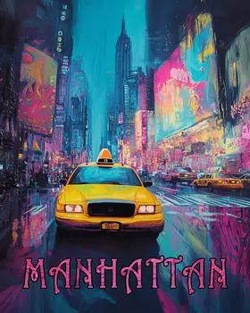 Psychedelic New York - NYC Manhattan Wall Art Prints – 8″x10″ Artwork for 11″x14″ Frame