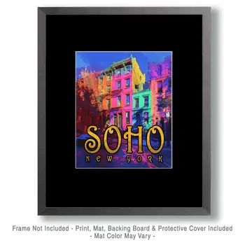 Psychedelic SOHO - NYC Manhattan Wall Art Prints – 8″x10″ Artwork for 11″x14″ Frame