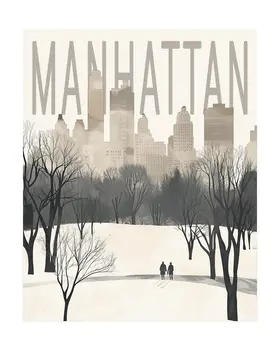 Winter Morning in Central Park - NYC Manhattan Wall Art Prints – 8″x10″ Artwork for 11″x14″ Frame