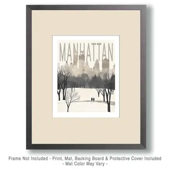 Winter Morning in Central Park - NYC Manhattan Wall Art Prints – 8″x10″ Artwork for 11″x14″ Frame