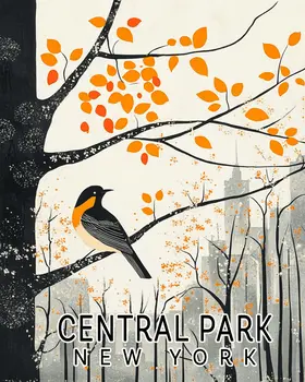 Fall in Central Park - NYC Manhattan Wall Art Prints – 8″x10″ Artwork for 11″x14″ Frame