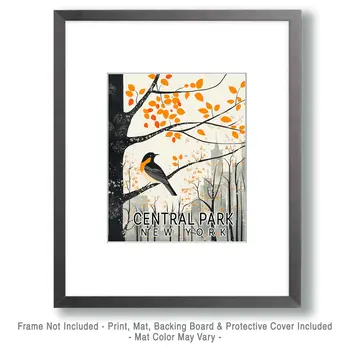 Fall in Central Park - NYC Manhattan Wall Art Prints – 8″x10″ Artwork for 11″x14″ Frame
