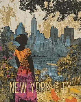 New York City View - NYC Manhattan Wall Art Prints – 8″x10″ Artwork for 11″x14″ Frame