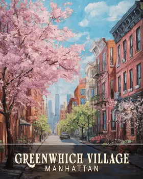 Greenwich Village - NYC Manhattan Wall Art Prints – 8″x10″ Artwork for 11″x14″ Frame