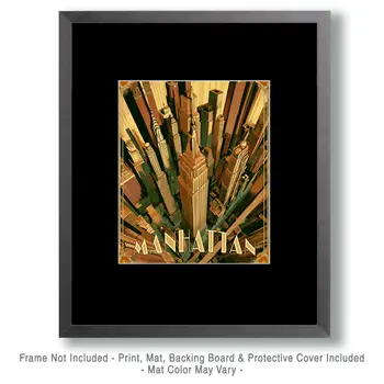 New York Perspective - NYC Manhattan Wall Art Prints – 8″x10″ Artwork for 11″x14″ Frame